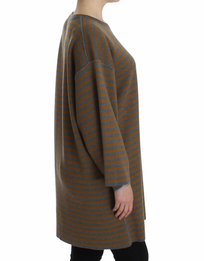 Dolce & Gabbana Yellow & Gray Striped Oversized Sweater - Image 4