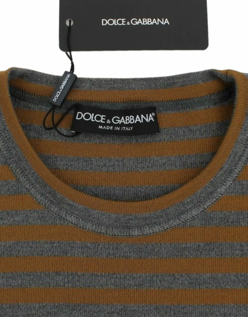 Dolce & Gabbana Yellow & Gray Striped Oversized Sweater - Image 6