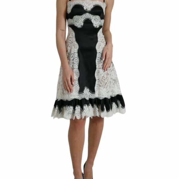 Dolce & Gabbana Elegant Silk Blend A-Line Lace Dress