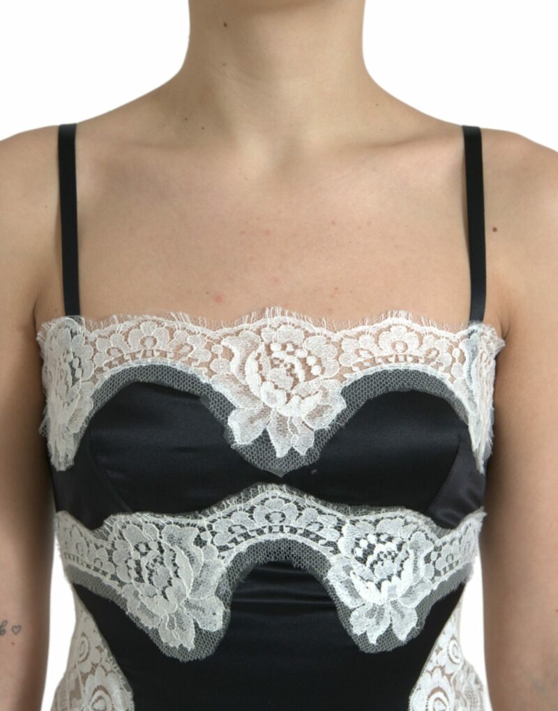 Dolce & Gabbana Elegant Silk Blend A-Line Lace Dress - Image 4