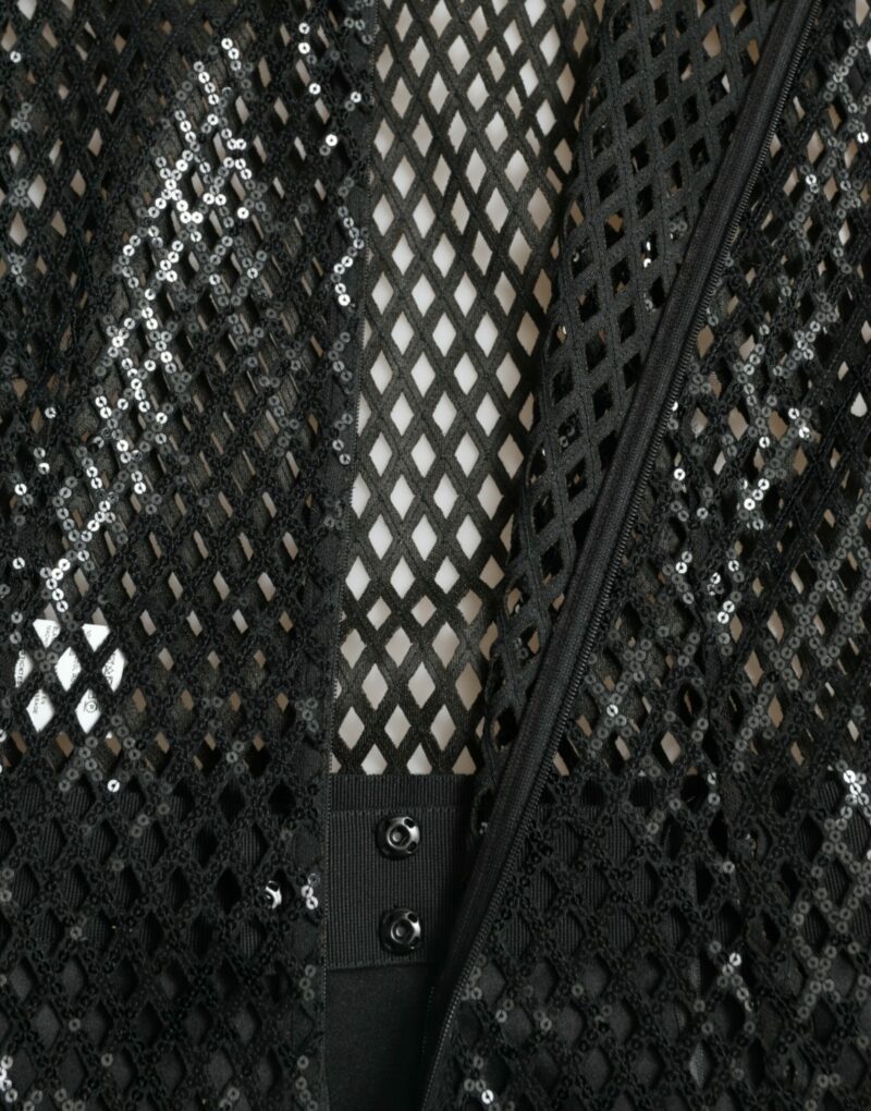 Dolce & Gabbana Elegant Black Sequined Evening Dress - Image 8