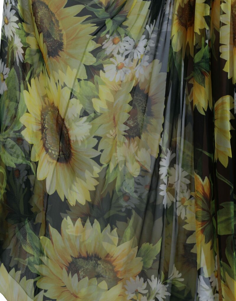 Dolce & Gabbana Elegant Sunflower Silk Maxi Dress - Image 6