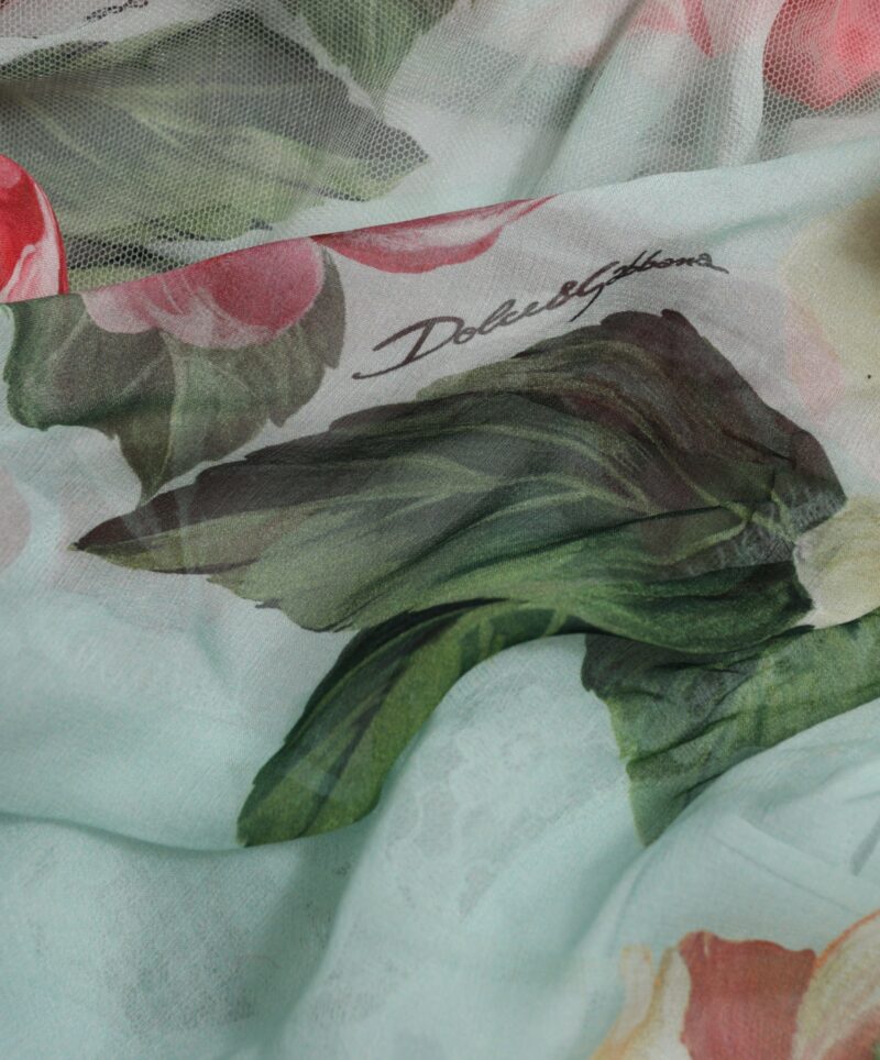 Dolce & Gabbana Elegant Floral Silk Long Dress - Image 8