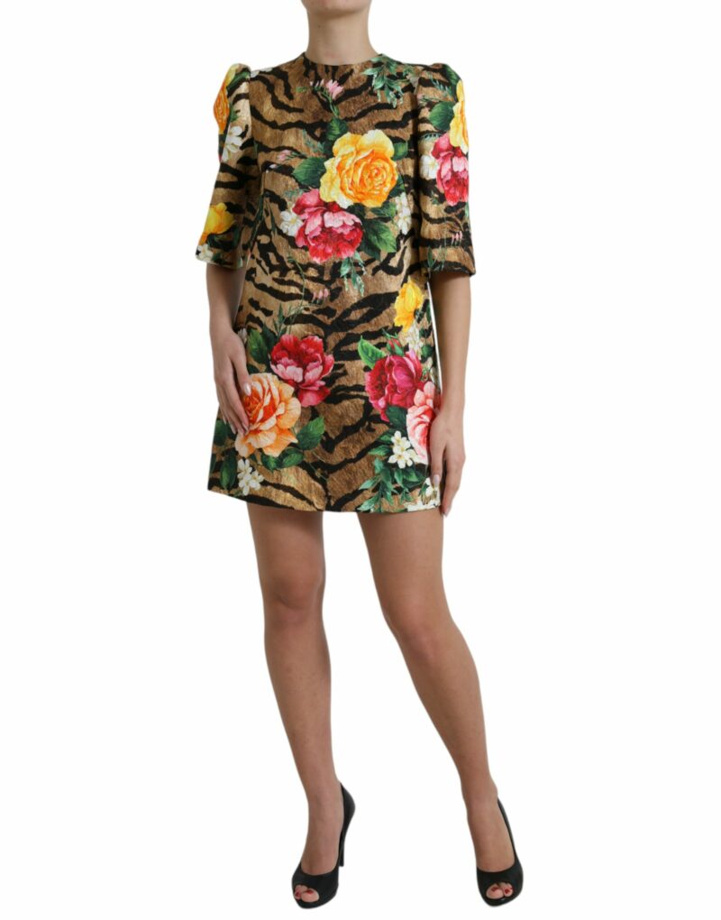Dolce & Gabbana Animal & Floral Print Mini Shift Dress - Image 2