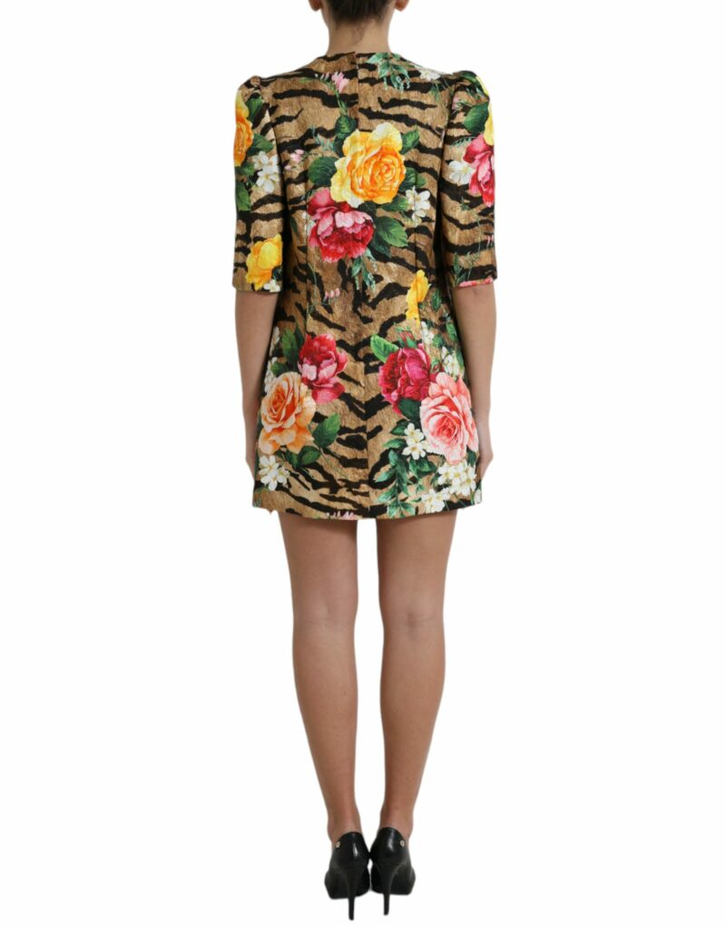 Dolce & Gabbana Animal & Floral Print Mini Shift Dress - Image 3