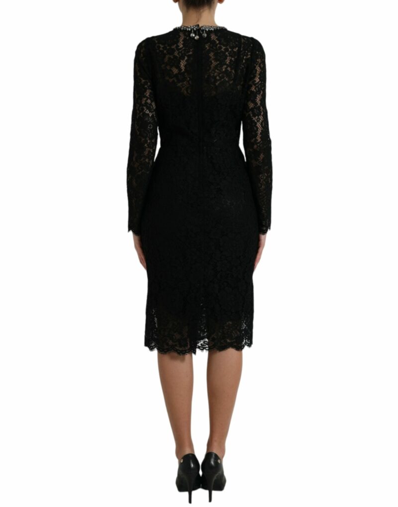 Dolce & Gabbana Elegant Crystal-Embellished Sheath Dress - Image 3