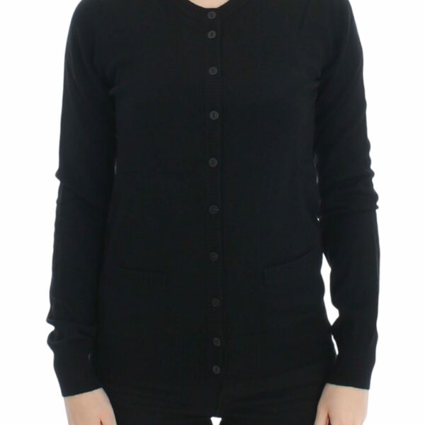 Dolce & Gabbana Elegant Black Wool Cardigan Sweater