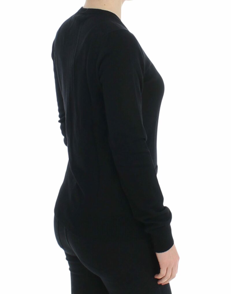 Dolce & Gabbana Elegant Black Wool Cardigan Sweater - Image 4