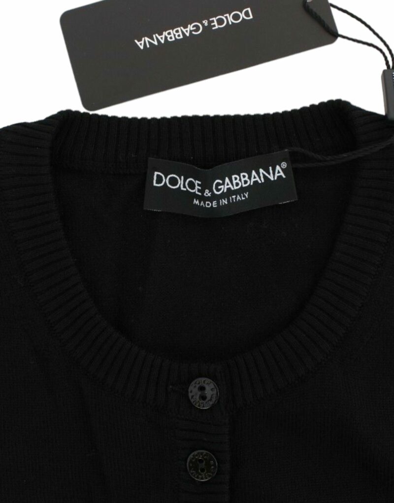 Dolce & Gabbana Elegant Black Wool Cardigan Sweater - Image 6