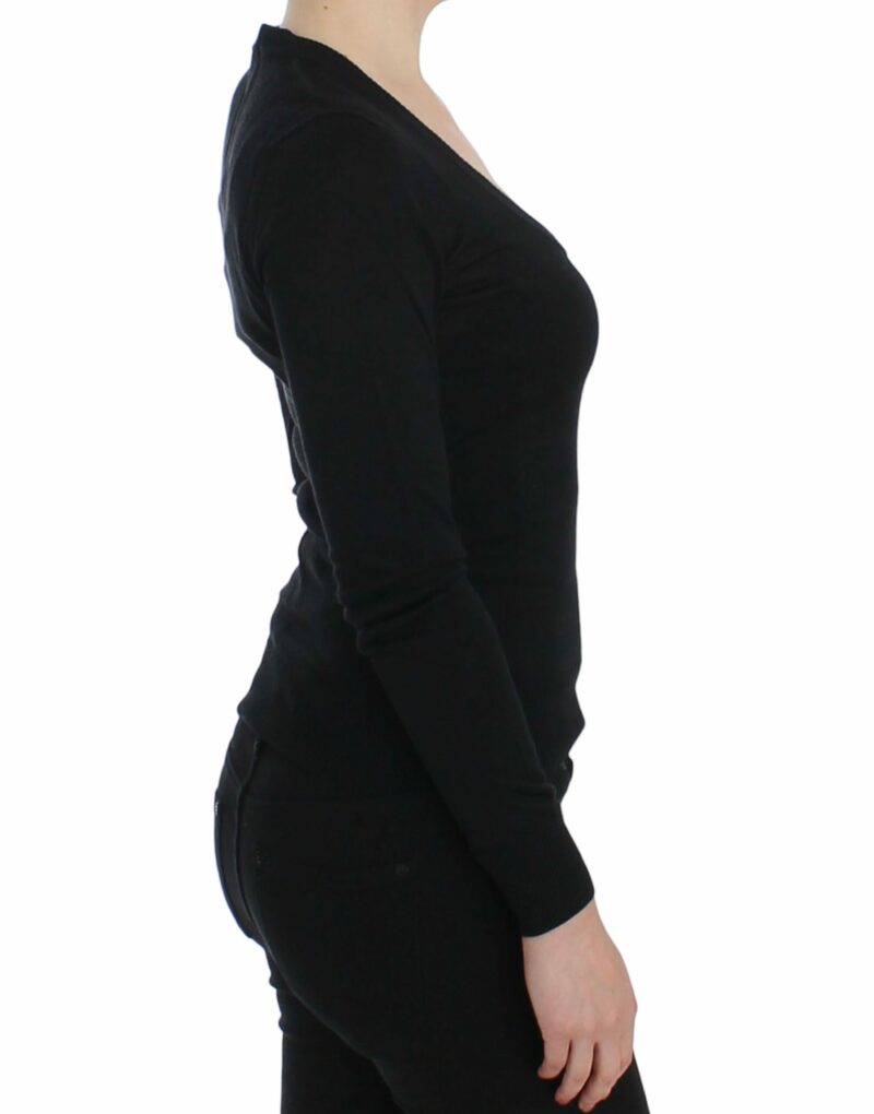 Dolce & Gabbana Elegant Black Deep Crewneck Sweater - Image 4