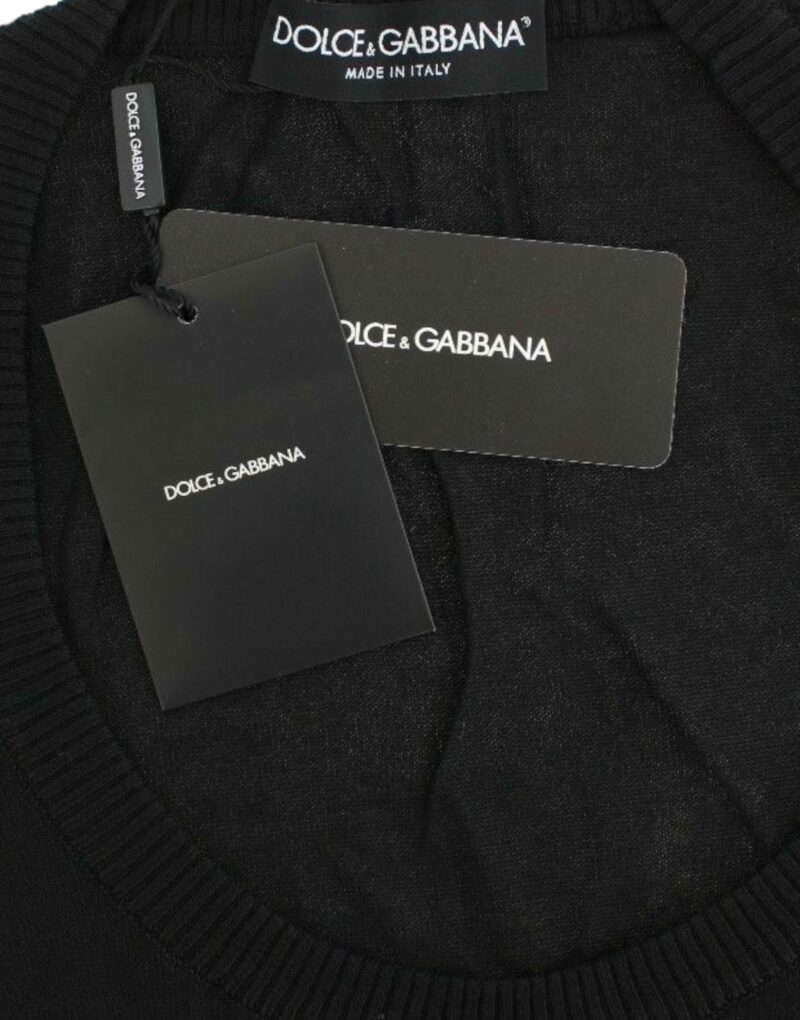Dolce & Gabbana Elegant Black Deep Crewneck Sweater - Image 6