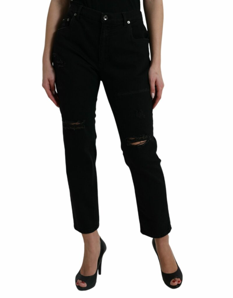 Dolce & Gabbana Elegant High Waist Black Stretch Jeans - Image 2