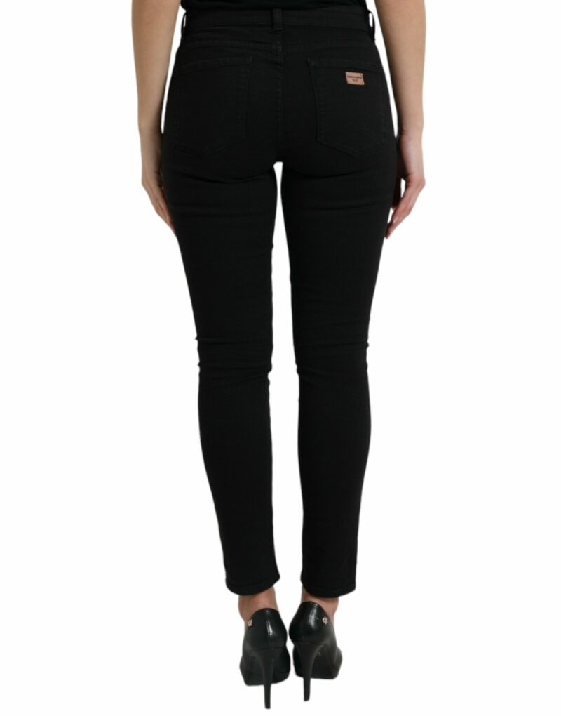Dolce & Gabbana Chic Black Mid-Waist Stretch Jeans - Image 3