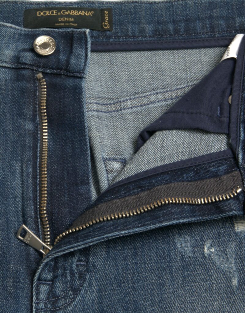 Dolce & Gabbana Elegant High Waist Stretch Denim Jeans - Image 6
