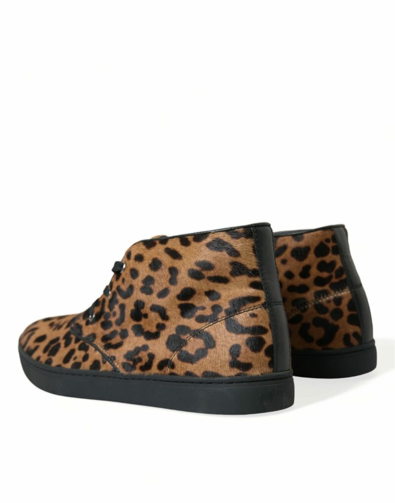 Dolce & Gabbana Elegant Leopard Print Mid-Top Sneakers - Image 4