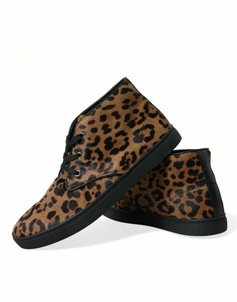 Dolce & Gabbana Elegant Leopard Print Mid-Top Sneakers - Image 7
