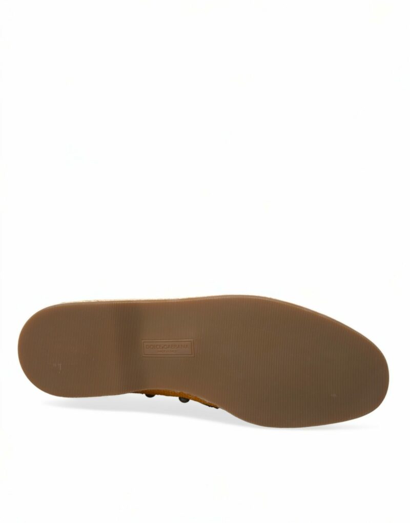 Dolce & Gabbana Exclusive Orange Canvas Loafers with Studs - Image 6