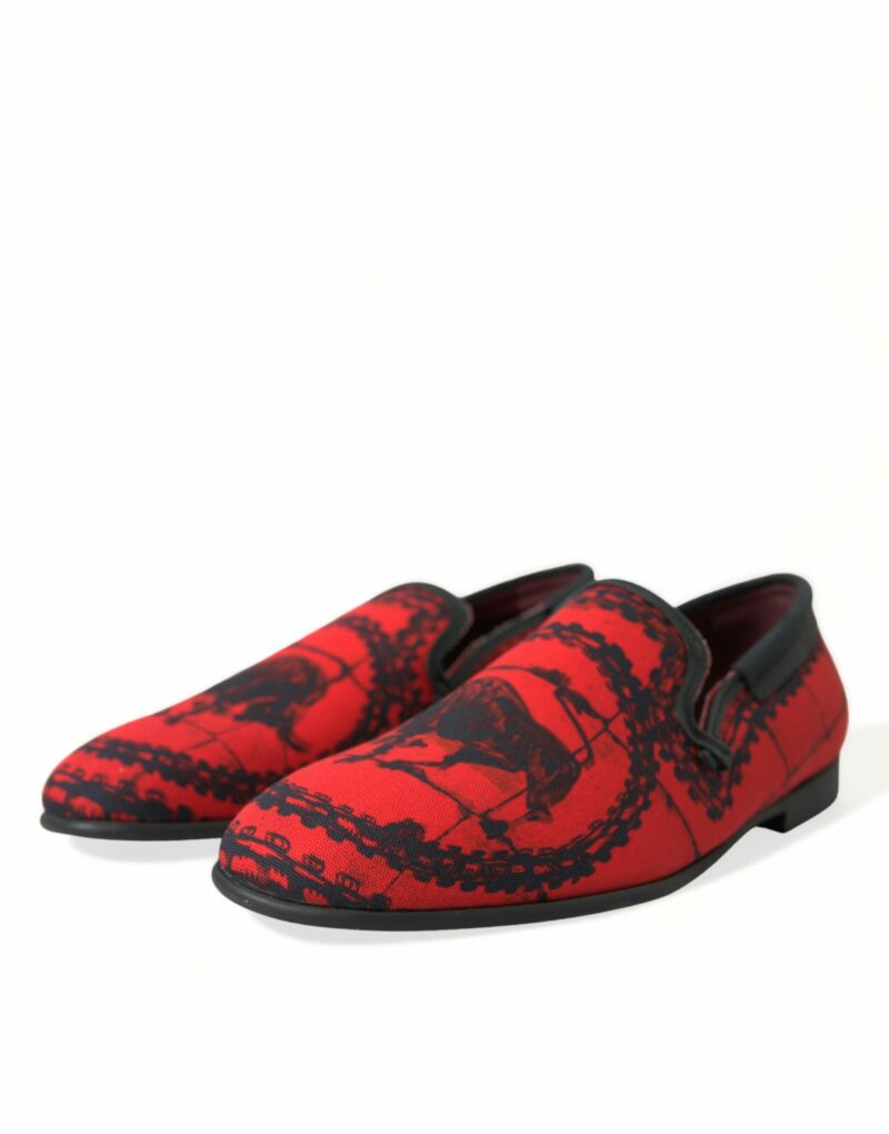 Dolce & Gabbana Torero-Inspired Luxe Red & Black Loafers - Image 3