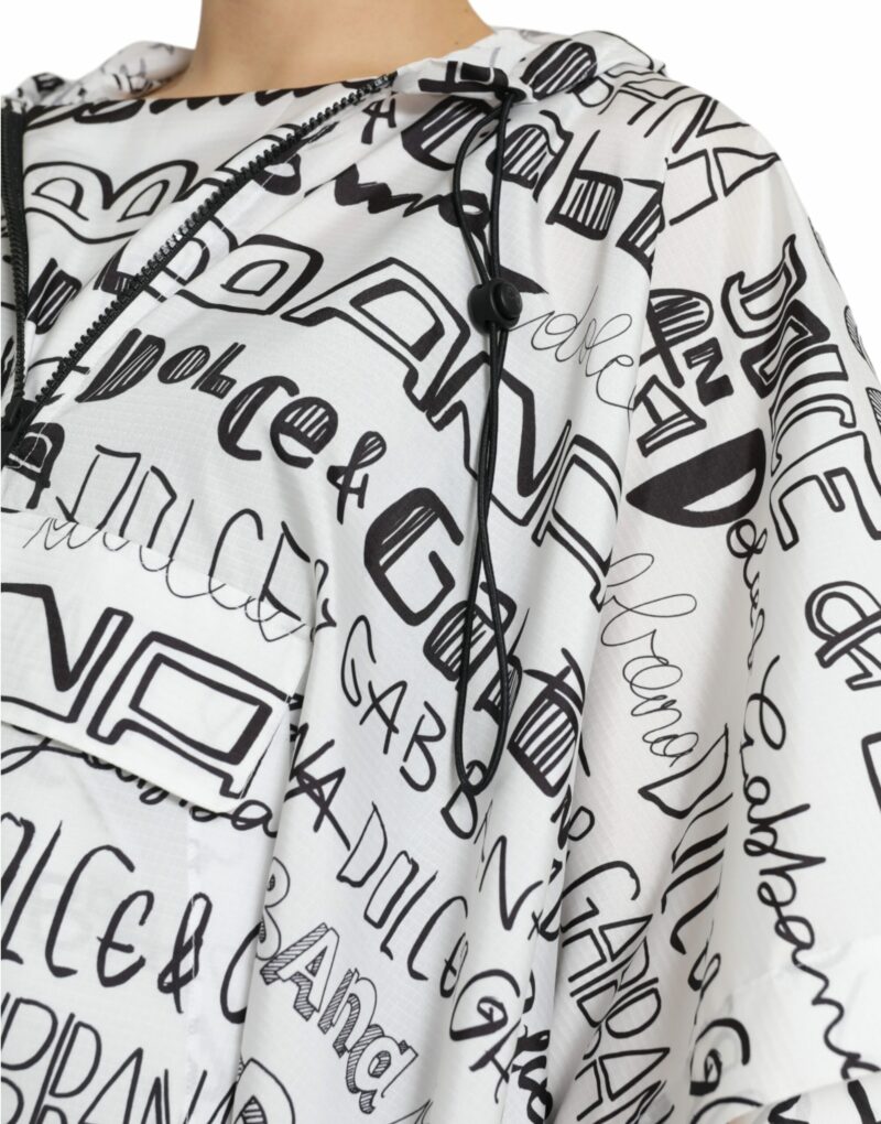 Dolce & Gabbana Chic Hooded Logo Print Blouson Tee - Image 5