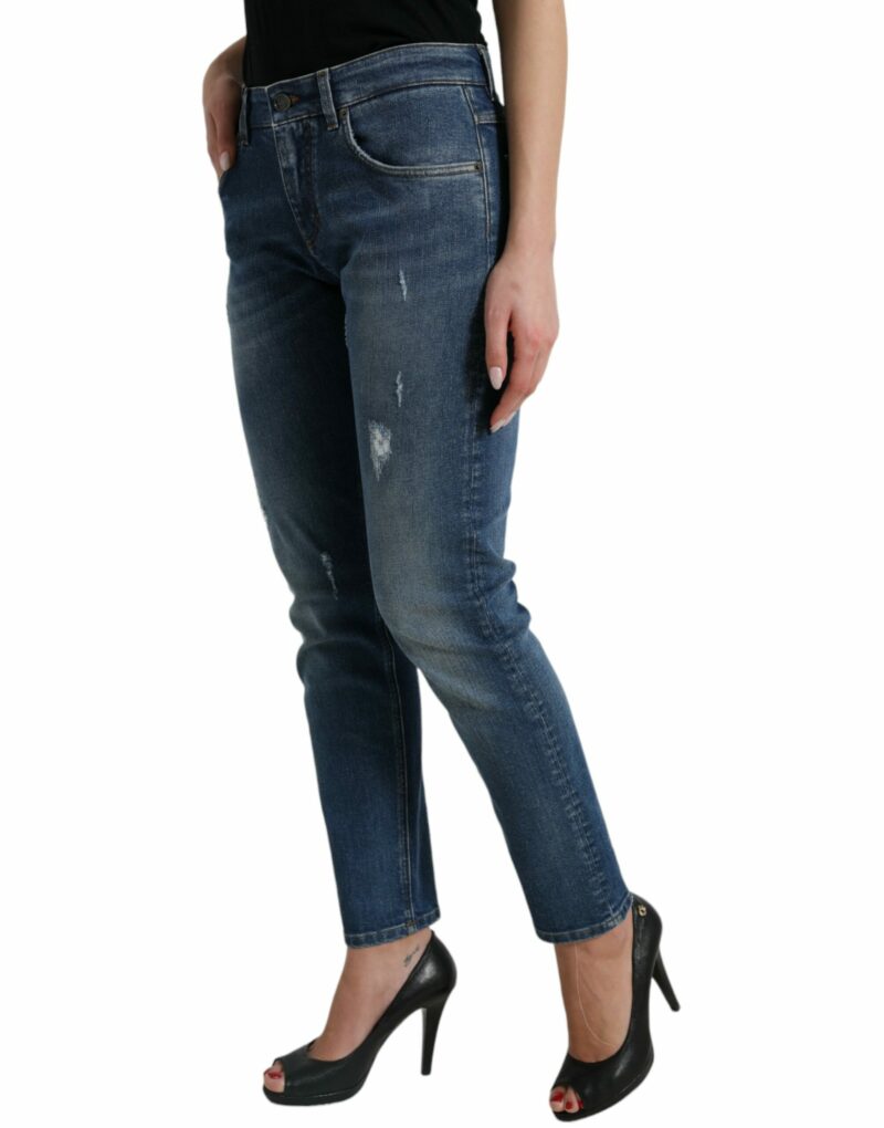 Dolce & Gabbana Chic Boyfriend Mid-Waist Stretch Jeans - Image 2