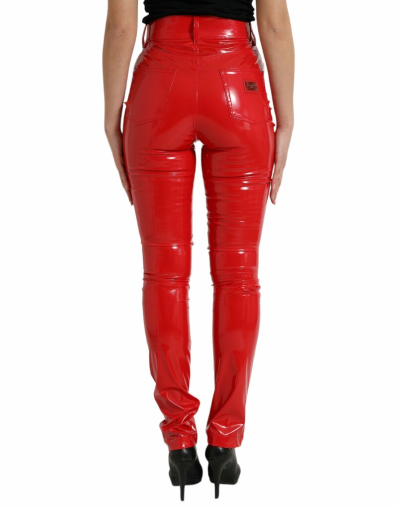 Dolce & Gabbana High Waist Red Skinny Pants - Sleek and Chic - Image 3