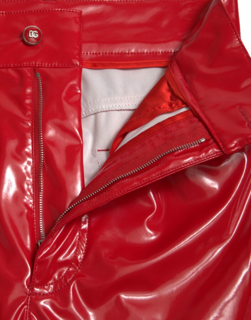 Dolce & Gabbana High Waist Red Skinny Pants - Sleek and Chic - Image 5