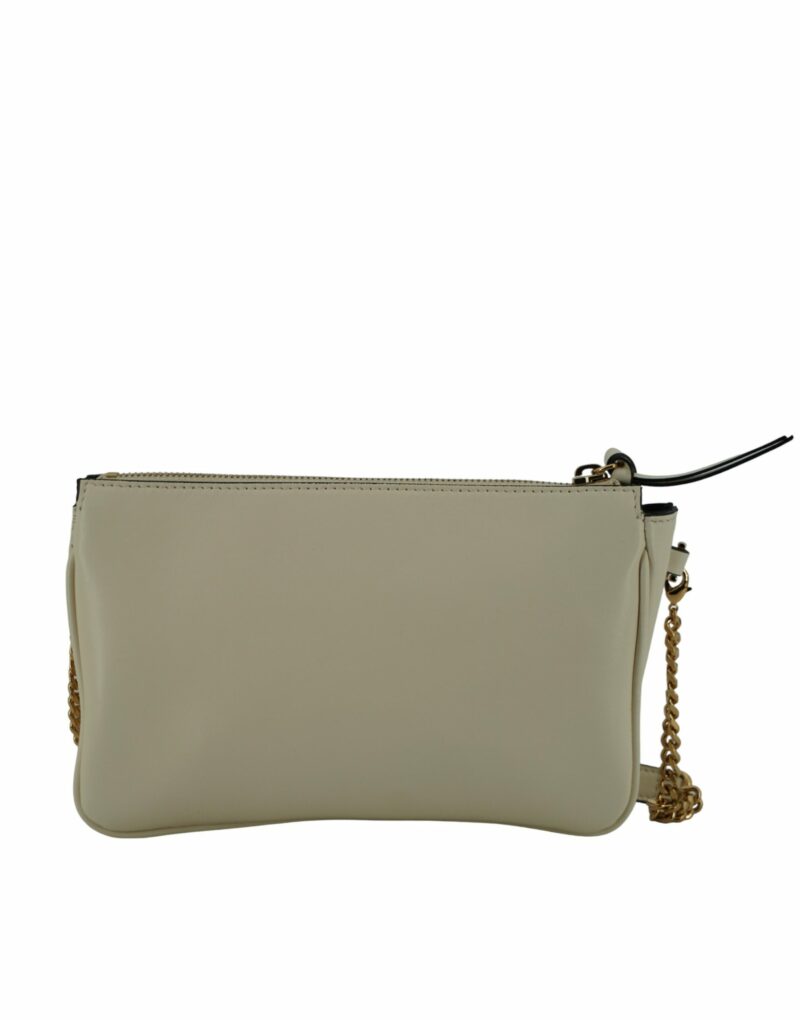 Versace Elegant White Lamb Leather Crossbody Pouch - Image 2