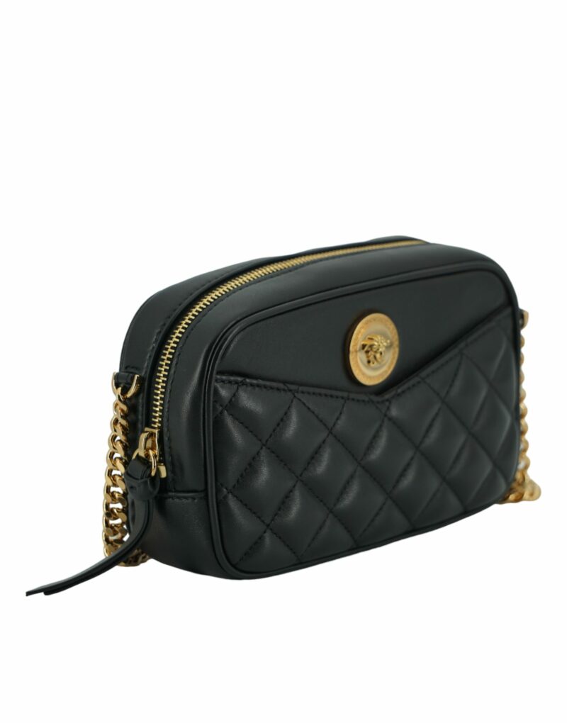 Versace Elegant Small Black Leather Crossbody Bag - Image 3