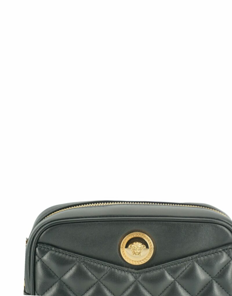 Versace Elegant Small Black Leather Crossbody Bag - Image 4