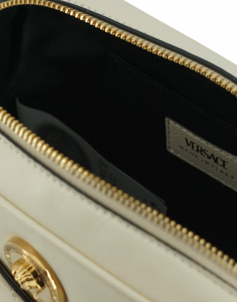 Versace Elegant White Lamb Leather Camera Bag - Image 5