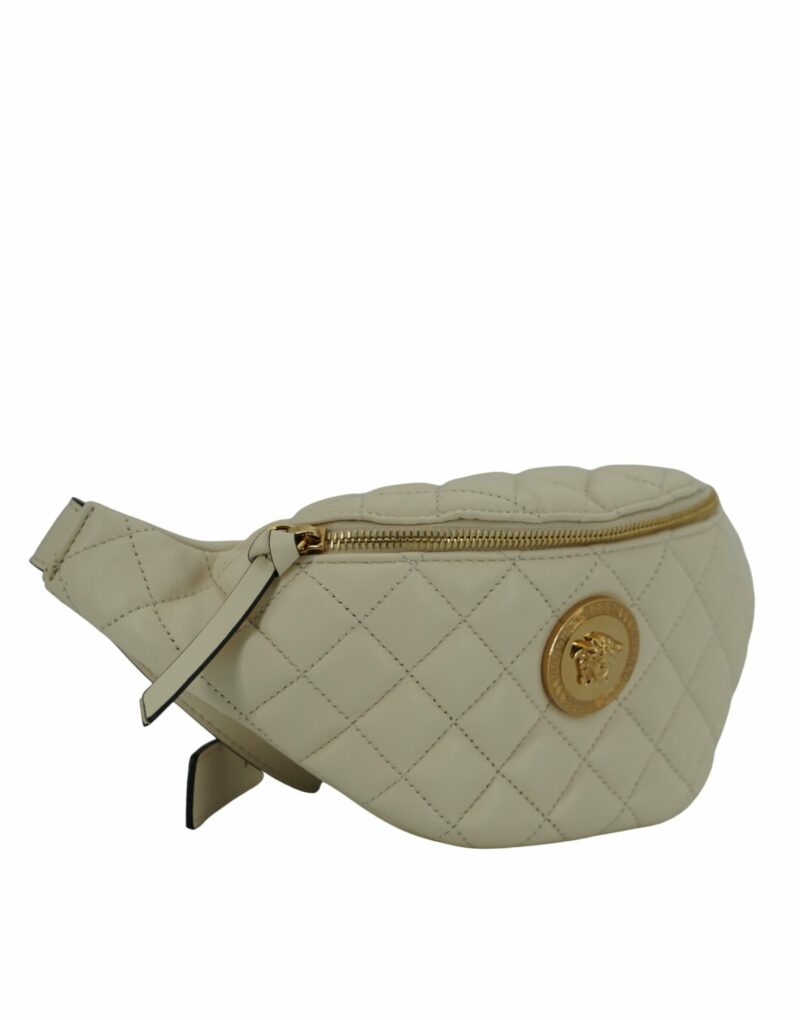 Versace Elegant White Lamb Leather Belt Bag - Image 3