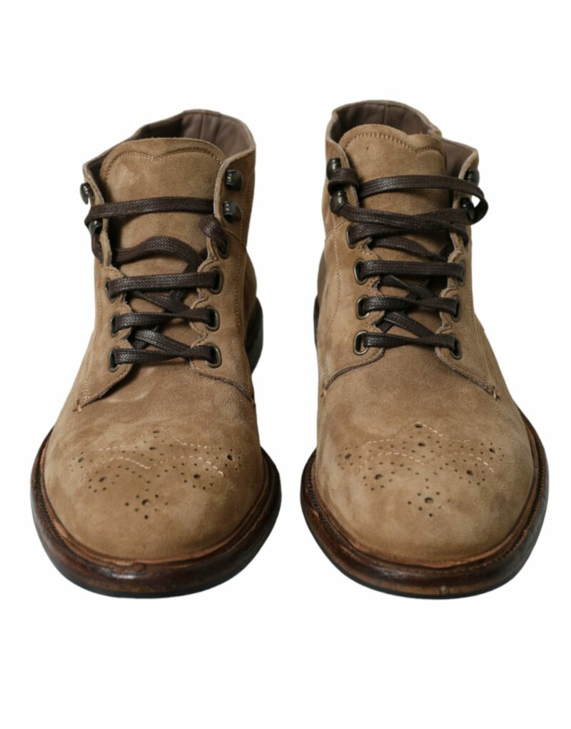 Dolce & Gabbana Elegant Leather Ankle Lace-Up Boots - Image 2