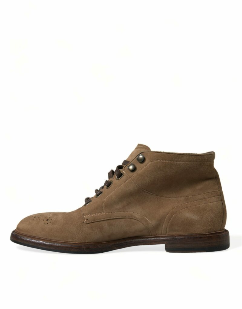 Dolce & Gabbana Elegant Leather Ankle Lace-Up Boots - Image 5