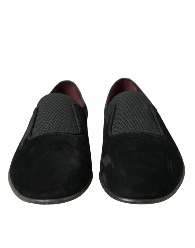 Dolce & Gabbana Elegant Black Velor Loafers for the Discerning Gentleman - Image 2