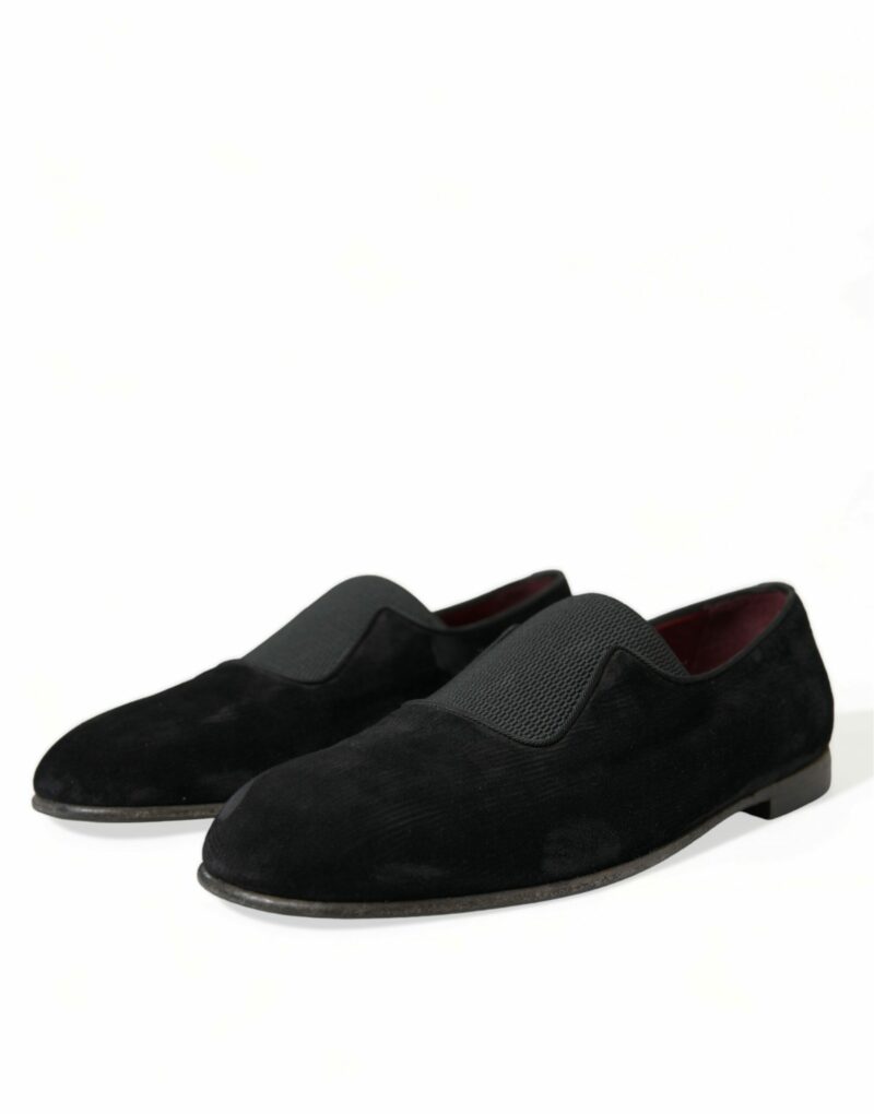 Dolce & Gabbana Elegant Black Velor Loafers for the Discerning Gentleman - Image 3