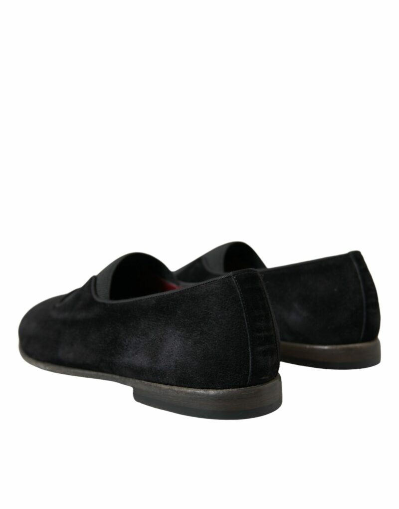 Dolce & Gabbana Elegant Black Velor Loafers for the Discerning Gentleman - Image 4