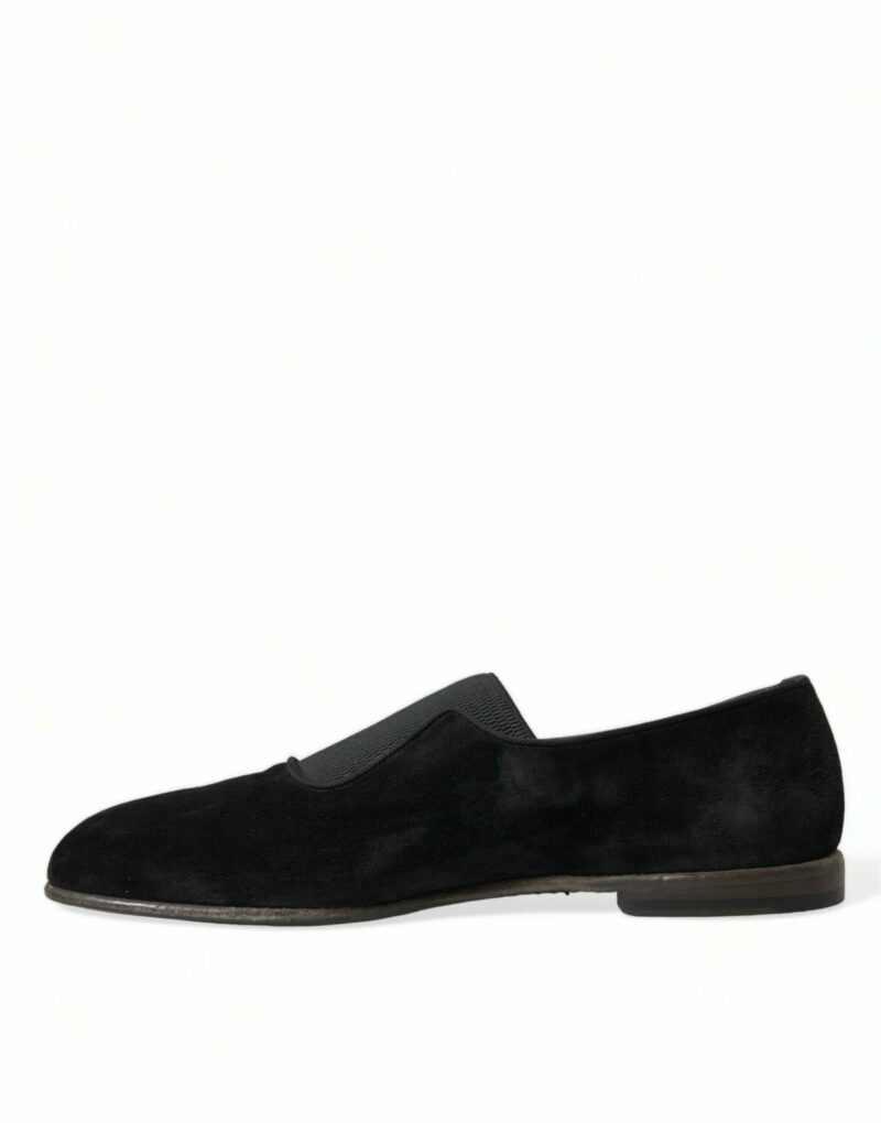 Dolce & Gabbana Elegant Black Velor Loafers for the Discerning Gentleman - Image 5