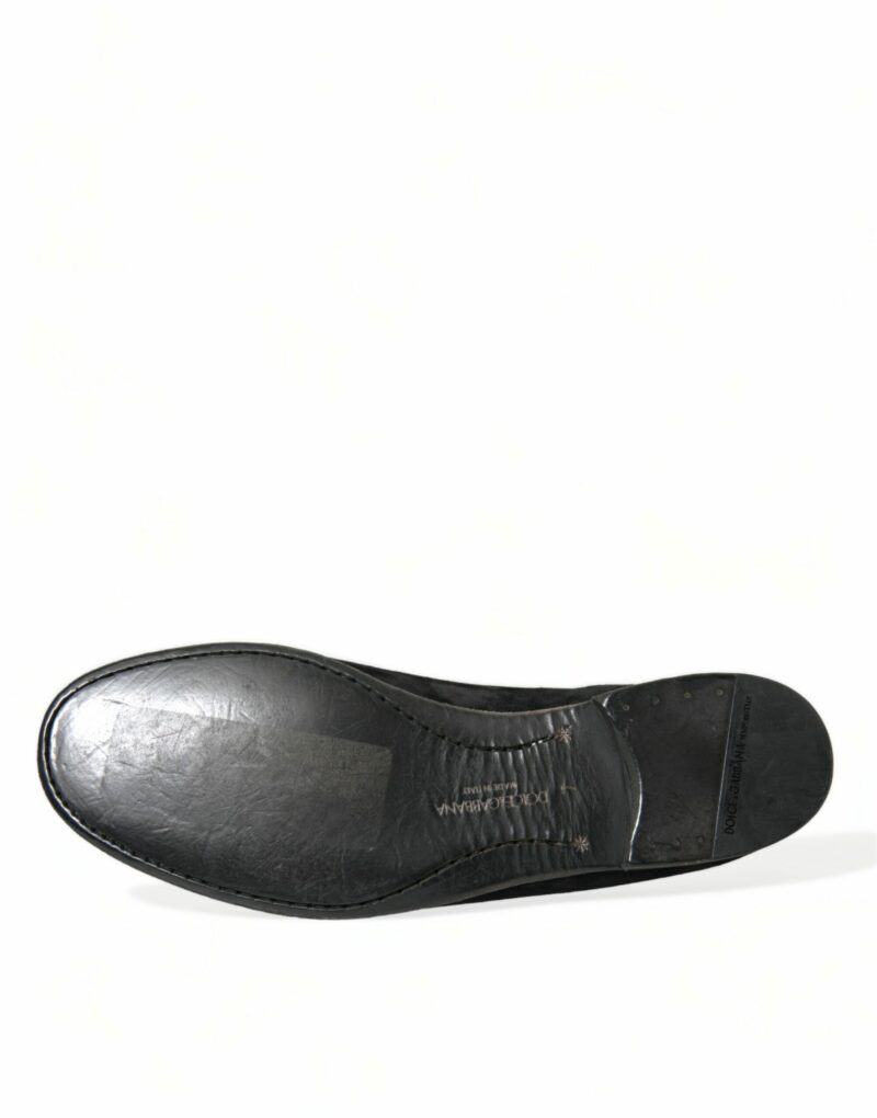 Dolce & Gabbana Elegant Black Velor Loafers for the Discerning Gentleman - Image 6