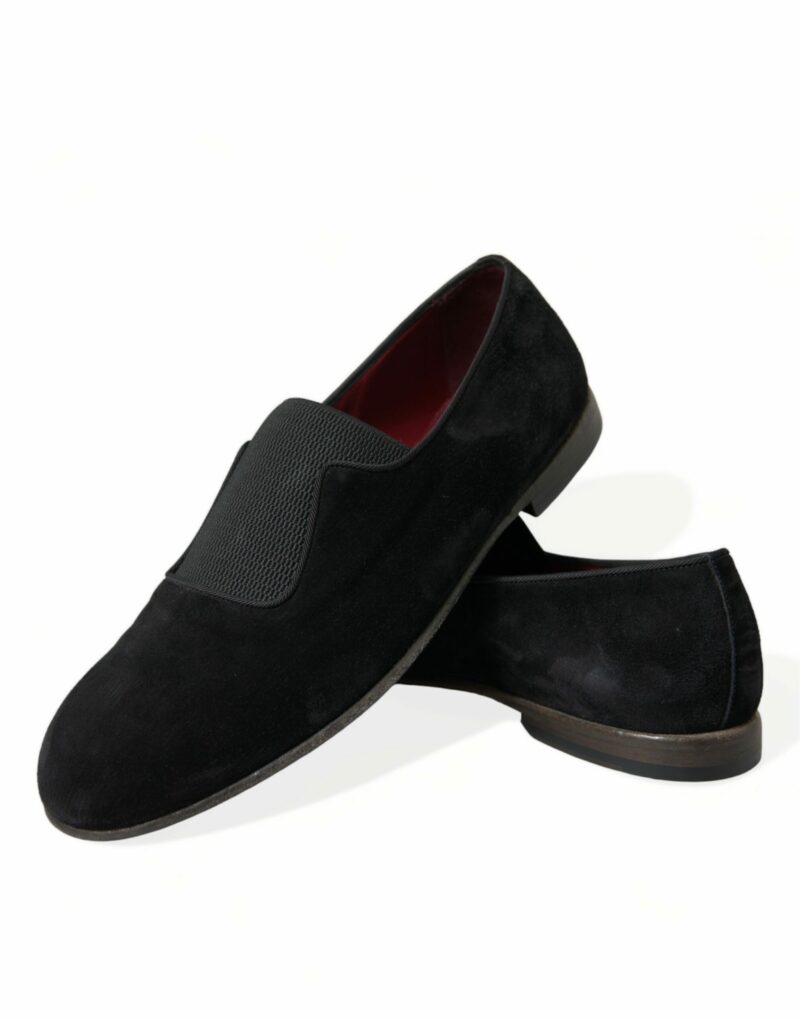 Dolce & Gabbana Elegant Black Velor Loafers for the Discerning Gentleman - Image 7