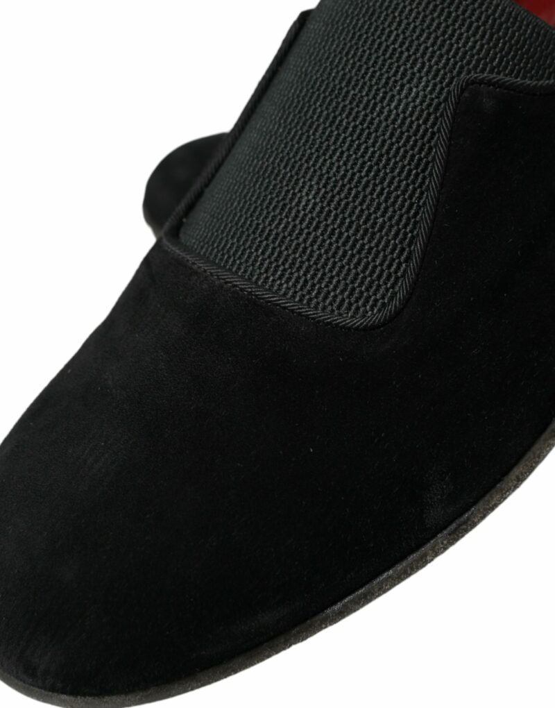 Dolce & Gabbana Elegant Black Velor Loafers for the Discerning Gentleman - Image 8