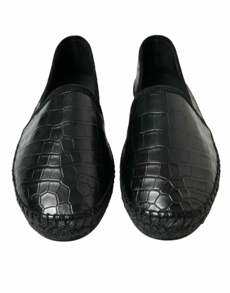 Dolce & Gabbana Exotic Black Leather Espadrilles - Image 2