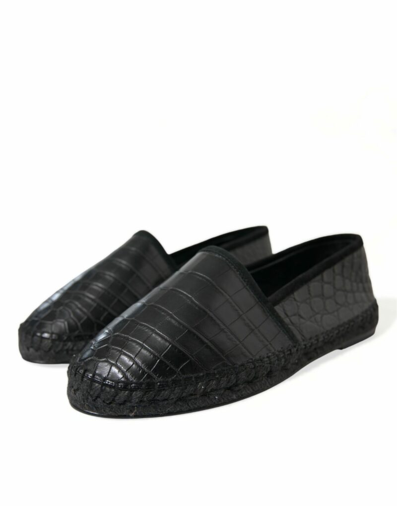 Dolce & Gabbana Exotic Black Leather Espadrilles - Image 3