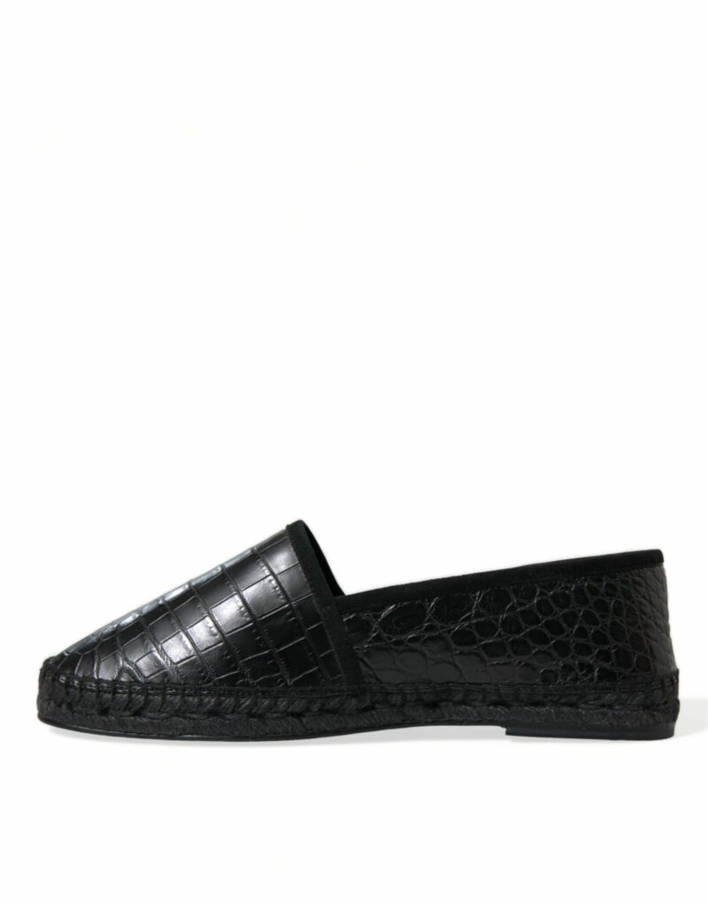 Dolce & Gabbana Exotic Black Leather Espadrilles - Image 5