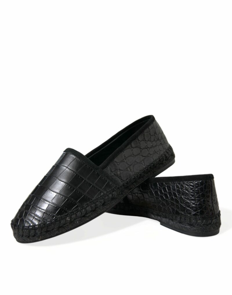 Dolce & Gabbana Exotic Black Leather Espadrilles - Image 7