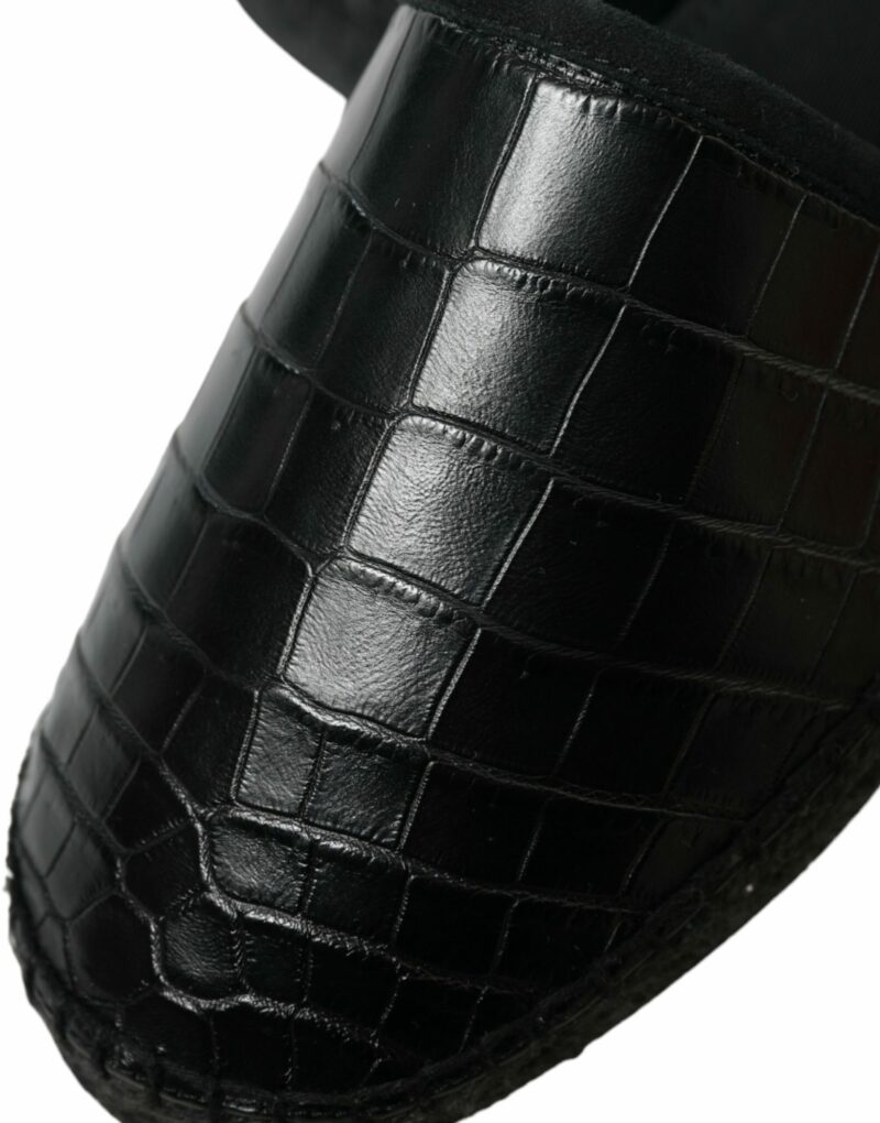 Dolce & Gabbana Exotic Black Leather Espadrilles - Image 8