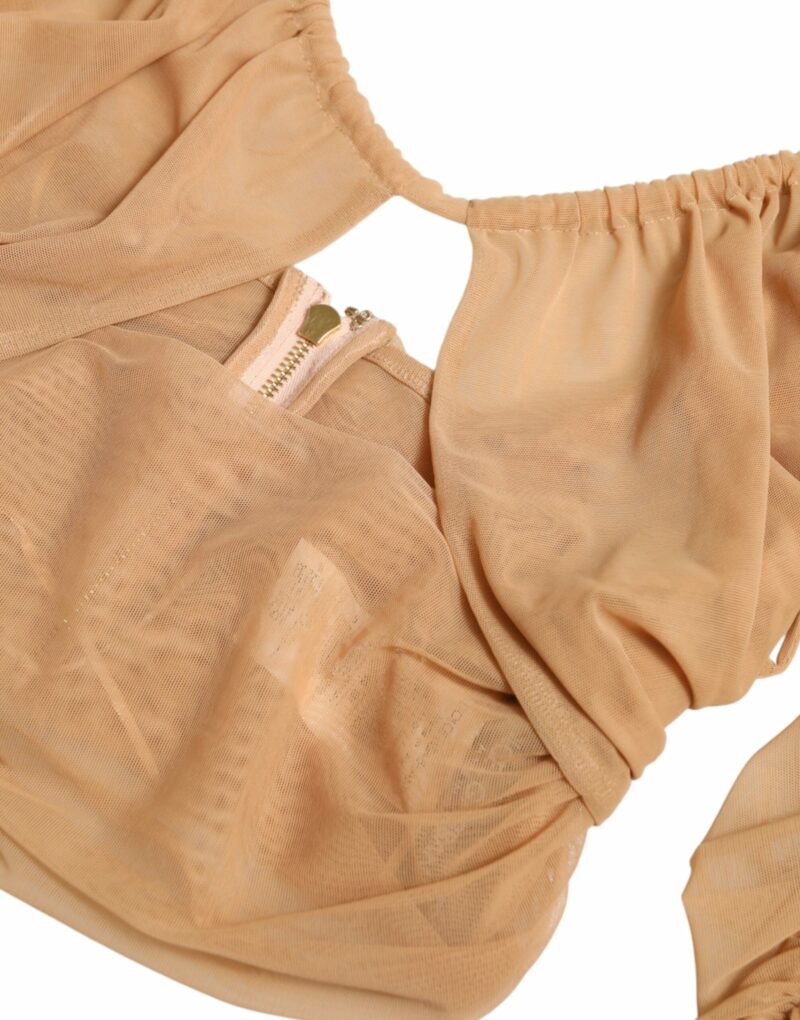 Dolce & Gabbana Elegant Brown Cropped Long Sleeve Top - Image 6