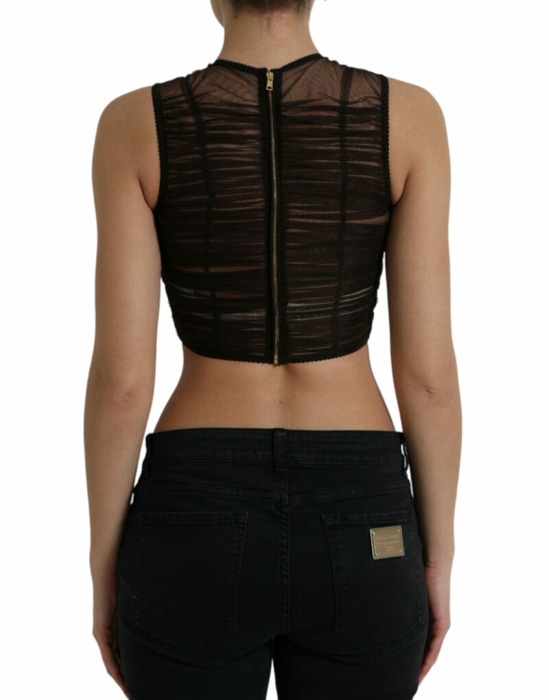 Dolce & Gabbana Embellished Cropped Sleeveless Top - Image 3