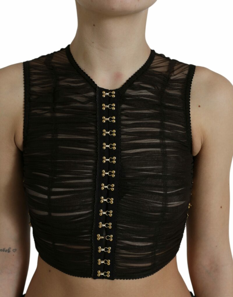 Dolce & Gabbana Embellished Cropped Sleeveless Top - Image 4