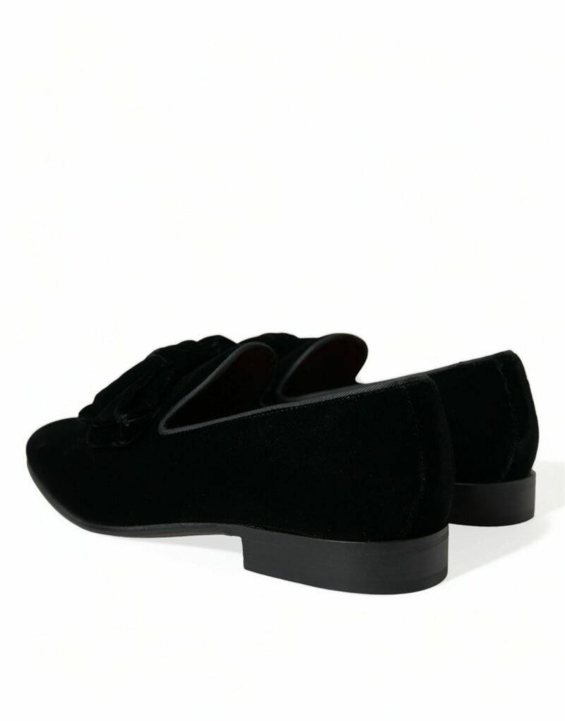 Dolce & Gabbana Elegant Black Velvet Loafers - Men's Luxury Footwear - Image 4