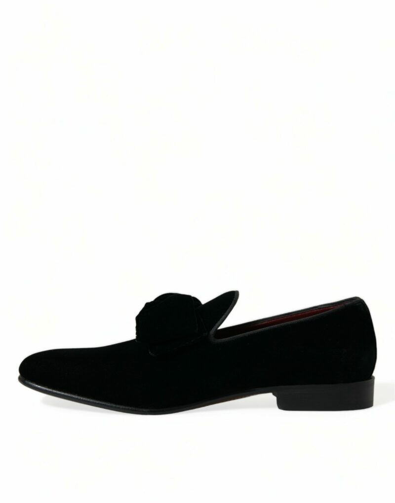 Dolce & Gabbana Elegant Black Velvet Loafers - Men's Luxury Footwear - Image 5